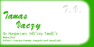 tamas vaczy business card